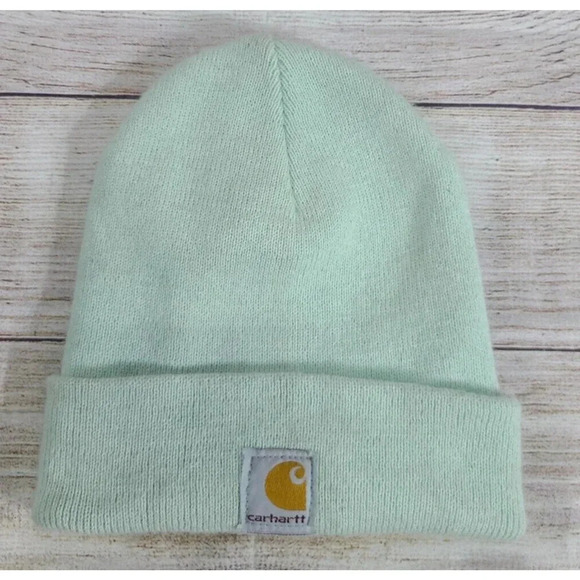 Carhartt Watch Beanie Toboggan Hat Children's Youth One Size Mint Green Winter - Picture 1 of 4